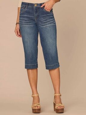 NWT Democracy Ab Solution 3D Embroidered Bow Skimmer Jeans